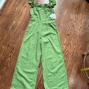 Japna Green Jumpsuit Linen Blend